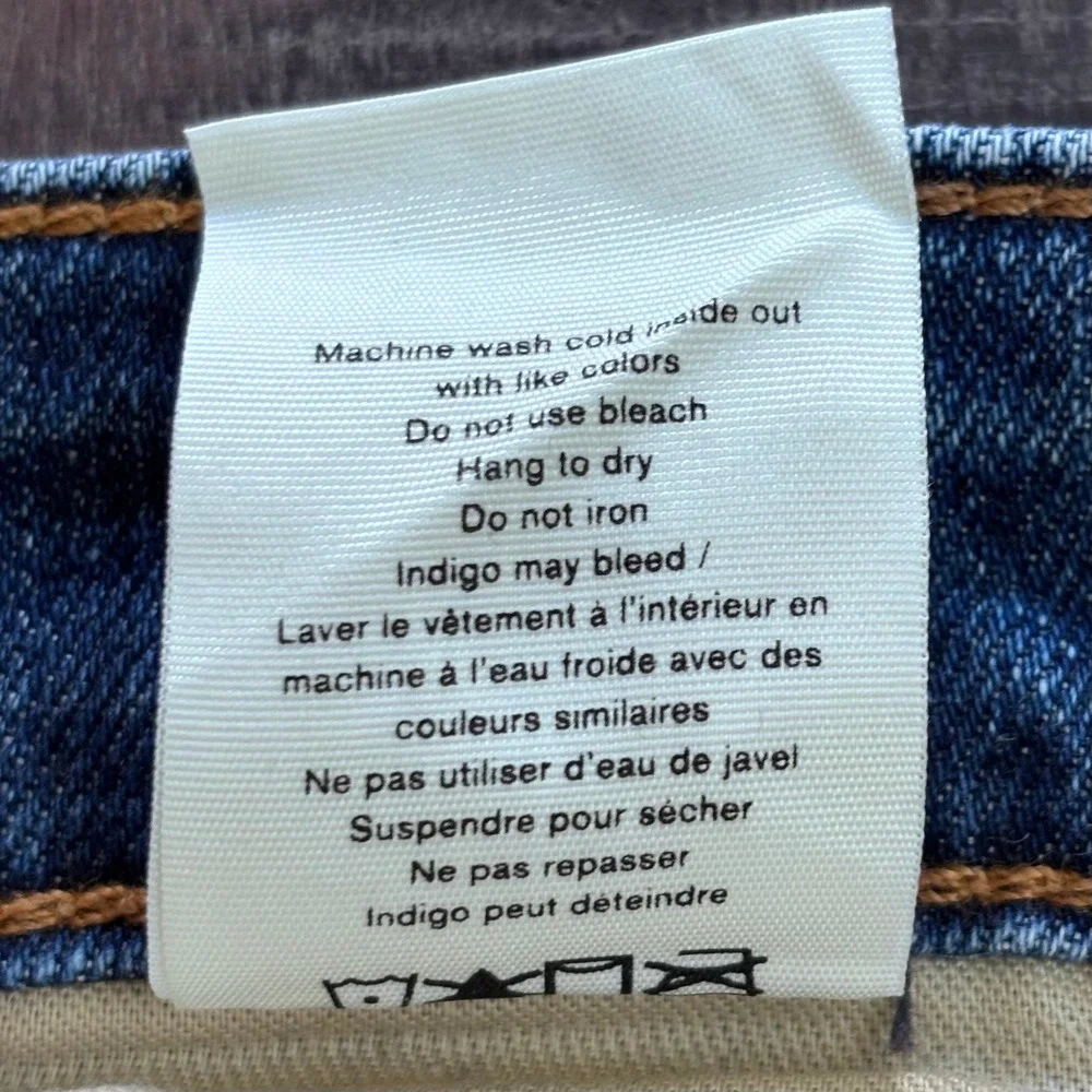rag & bone Dre Slim Boyfriend Jeans Medium Wash Indigo Size 24 Low Rise Stretch